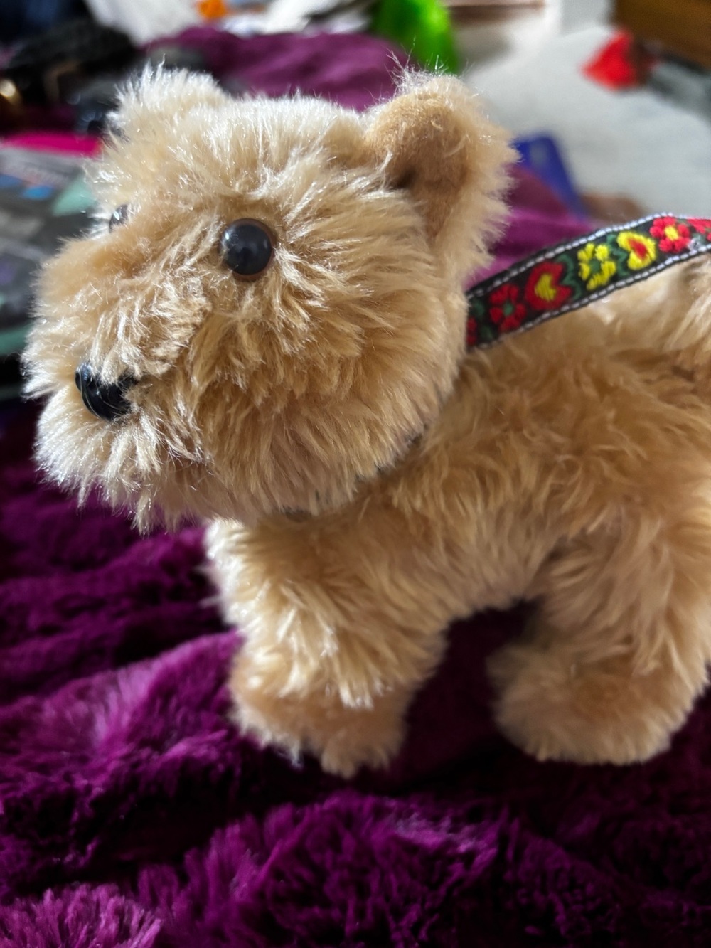 American Girl Julie’s Tan terrier Toy Decorative Collar excellent condition